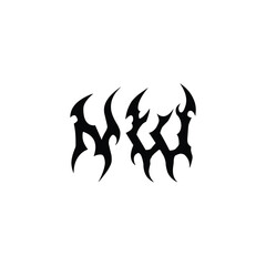 Obraz premium NW monogram logo design letter text name symbol monochrome logotype alphabet character simple logo