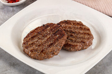 Grilled beef burger cutlet minced meat