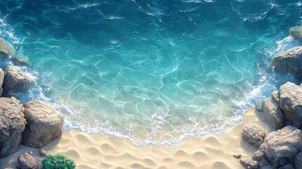 Top view of a cartoon-style sandy ocean floor, emphasizing simplicity and clean design for creative underwater-themed projects.