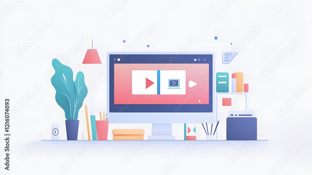 Poster a homepage with a minimalist design featuring easy navigation icons and a strong emphasis on high-qu