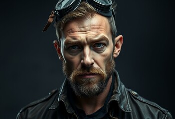 Obraz premium Moody diesel punk portrait of a male with rugged features