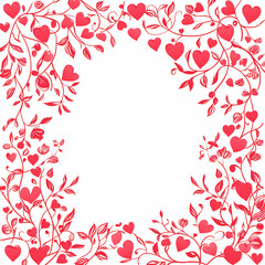 Obraz premium kiss and hug pattern border, isolated on white background