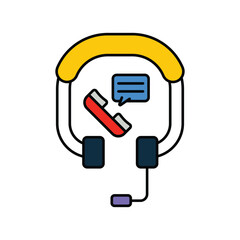 Support  color line icon with white background vector stock illustration