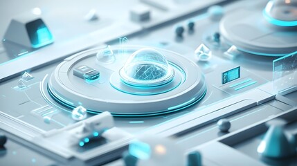 A futuristic homepage design with animated icons, short video clips, and article previews that engage users visually