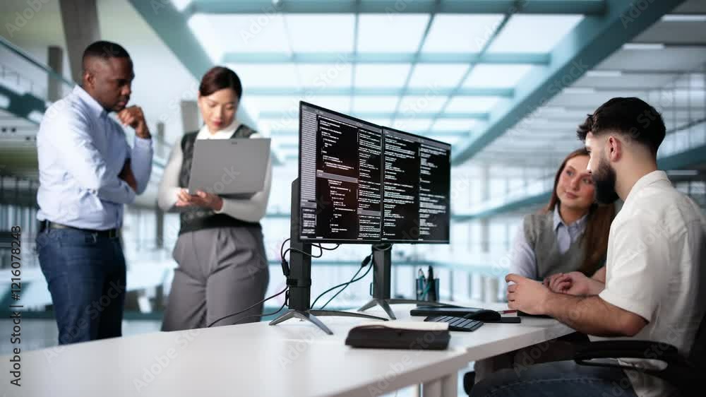 Poster Software Engineer Developer Using Desktop Computer