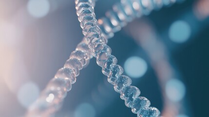 A close-up of a DNA double helix with a backdrop of abstract medical data, Scientific style, photo of