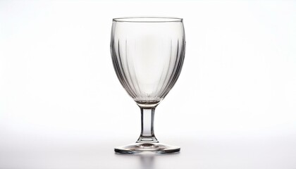 Fototapeta premium Elegant empty wine glass on white background