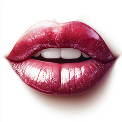 Obraz premium kissable lips border, isolated on white background