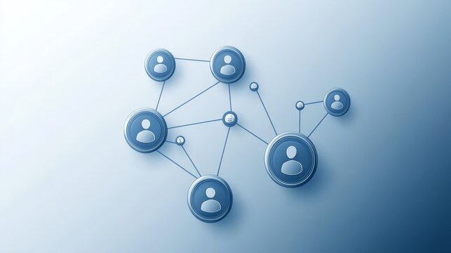 3D social network connections and communication concept