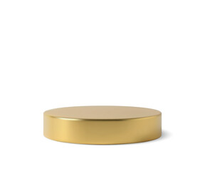 Minimalist Gold Circular Platform on Light Background