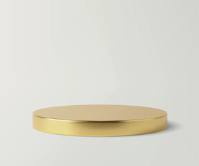 Minimalist Gold Circular Platform on Light Background