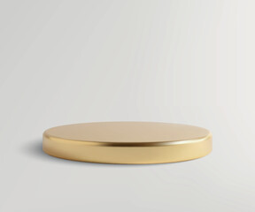 Minimalist Gold Circular Platform on Light Background