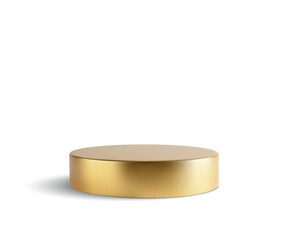Minimalist Gold Circular Platform on Light Background