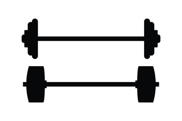 Barbell silhouette vector design isolated on a white background