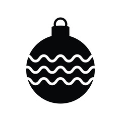 Christmas ornament black and white silhouette vector design on white background