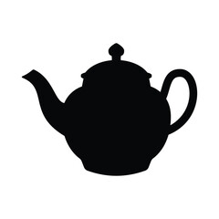 Teapot black and white flat vector icon and symbol design