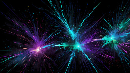 Fototapeta premium Futuristic Glowing Light Lines in a Dark Starry Background