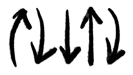 black pencil strokes water color with isolated on white background