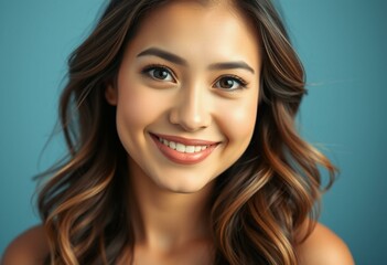 Obraz premium Latin American woman with warm smile and inviting gaze