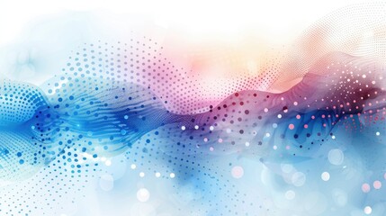 Obraz premium Abstract wave design with soft colors and dotted patterns, suitable for backgrounds or graphics.