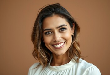 Fototapeta premium A warm and inviting portrait of a Latin American woman