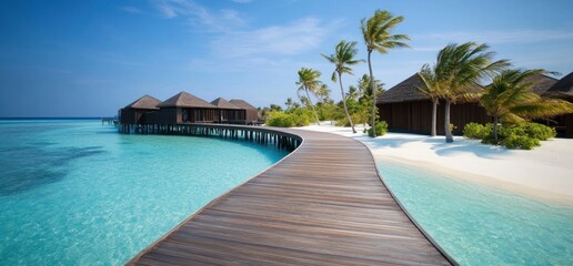 Obraz premium Maldives Luxury Overwater Bungalow Resort