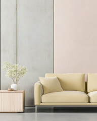 Modern living room with neutral colors and minimalist decor for a calm atmosphere