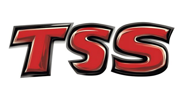 Stylized Red TSS Letters Design Graphic