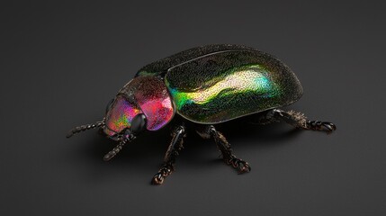 Fototapeta premium Closeup of a vibrant iridescent beetle