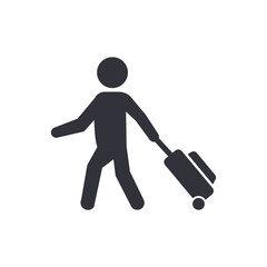 Business trip solid icons, minimalist vector illustration ,simple transparent graphic element .Isolated on white background