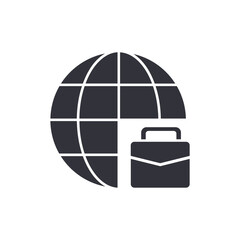 Business trip solid icons, minimalist vector illustration ,simple transparent graphic element .Isolated on white background