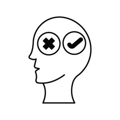 Decision  glyph icon with white background vector stock illustration