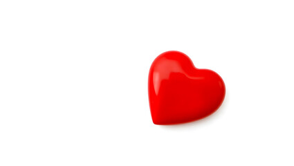 Fototapeta premium A red heart with a white background, glossy finish, PNG file