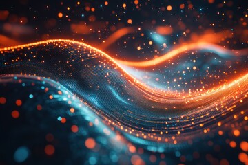 An abstract representation of a quantum computer with pulsating energy fields