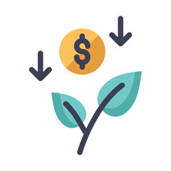 investment down flat style