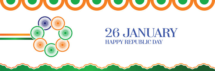 Black Background Vector illustration of Happy Republic Day Sale social media feed template	