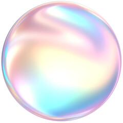 3D Rendering Holographic Pastel Round Glossy Button Illustration