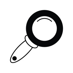 Magnifying Glass glyph icon with white background vector stock illustration