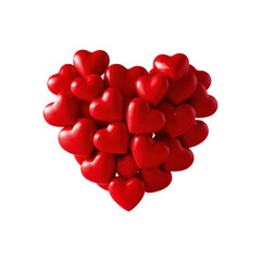 A cluster of red heart shapes arranged to form a large red heart 02