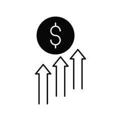 Grow Up glyph icon with white background vector stock illustration