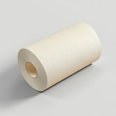 Fototapeta premium Paper towel roll on neutral background, studio shot, cleaning supplies