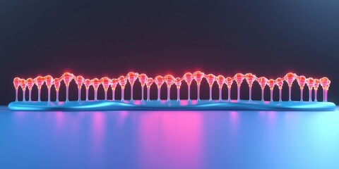 Vibrant Abstract Structure with Glowing Details
