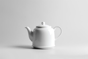 White ceramic kettle isolated on white background