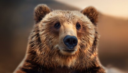 Obraz premium brown bear close up portrait