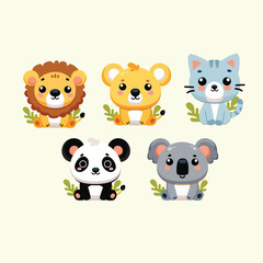 Cute cartoon animals