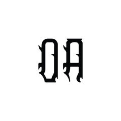 OA monogram logo design letter text name symbol monochrome logotype alphabet character simple logo