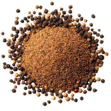 recommend clip art: Black Pepper Powder Flat Lay isolated on white or transparent background, png clipart, design element. Easy to place object on any other background.