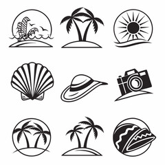  set of beach icons