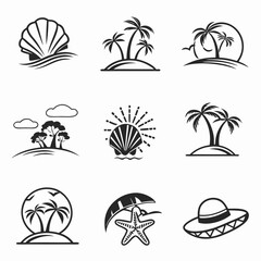 Obraz premium beach icons set