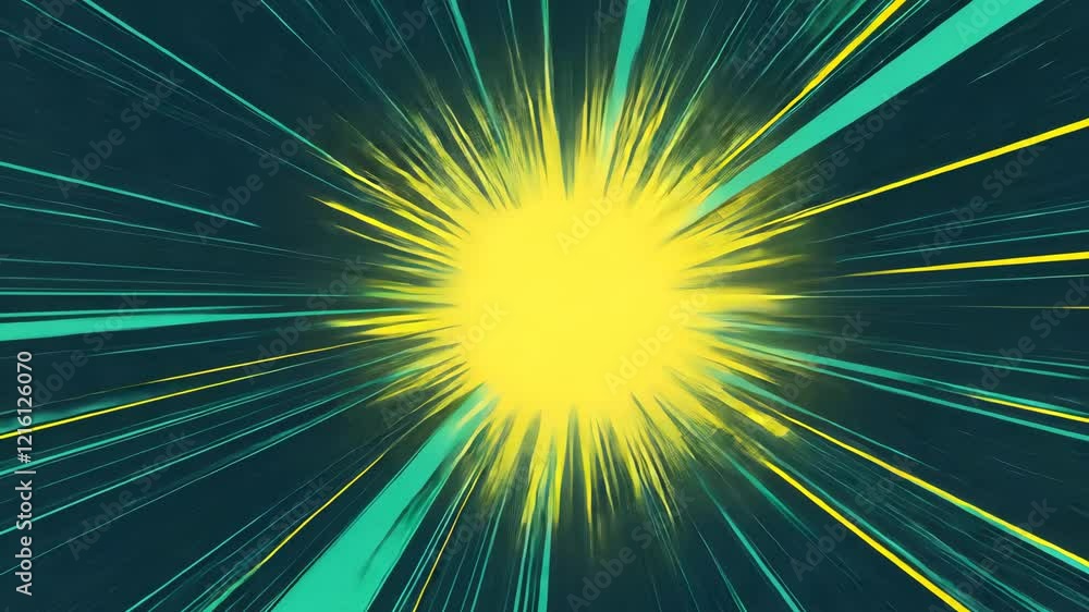 Aufkleber bright explosion of light with radiant lines creating a dynamic and vibrant atmosphere in an abstrac